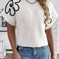 White Flower Embroidery Sweater Top