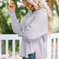 Sky Blue Smocked Cuffed Striped Boyfriend Shirt with Pocket