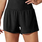 Rose Red Pocketed Wide Waistband Swim Shorts