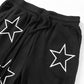 Gray Stars Print Long Sleeve Drawstring High Waist Lounge Set
