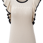 Apricot Crochet Eyelet Flounce Tank Top