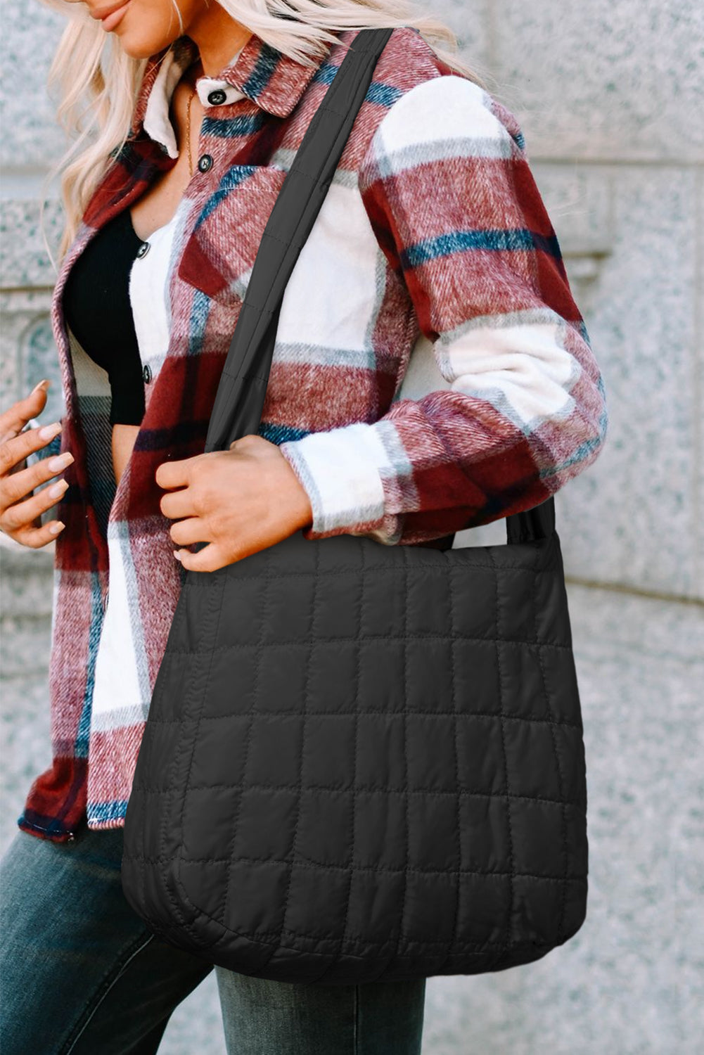 Quilted Large Shoulder Bag