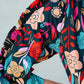 Green Floral Print Puff Sleeve Ruffled Mini Dress