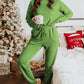 Gray Long Sleeve Pullover and Jogger Pants Lounge Set