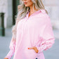 Sky Blue Smocked Cuffed Striped Boyfriend Shirt with Pocket