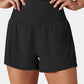 Rose Red Pocketed Wide Waistband Swim Shorts