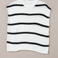 White Striped Batwing Sleeve Sweater Tee