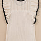 Apricot Crochet Eyelet Flounce Tank Top