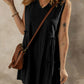 Moonlight Jade Split V Neck Tiered Flowy Sleeveless Dress