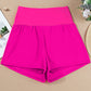 Rose Red Pocketed Wide Waistband Swim Shorts