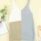 Blue Color Block Knitted Tank Top