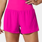 Rose Red Pocketed Wide Waistband Swim Shorts