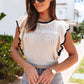 Apricot Crochet Eyelet Flounce Tank Top