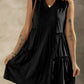 Moonlight Jade Split V Neck Tiered Flowy Sleeveless Dress