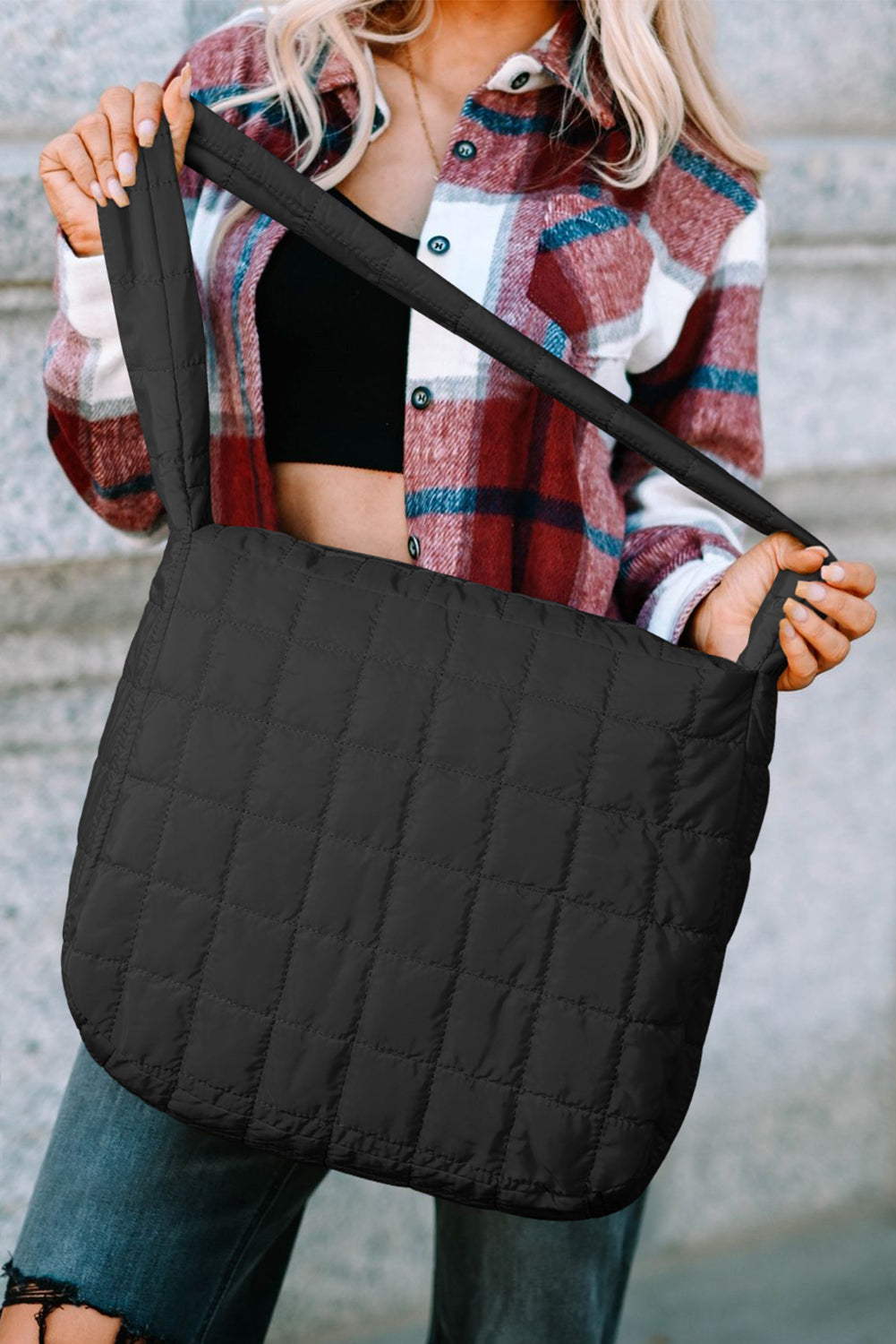 Quilted Large Shoulder Bag